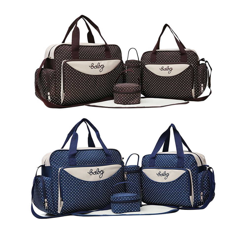 Ounona Multifunctional Tote Diaper Bags with 5-Piece Organizer, Coffee