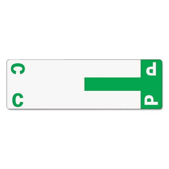 Smead AlphaZ Color-Coded First Letter Combo Labels C/P Green/White 100/Pk 67154