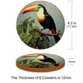 thumbnail image 3 of Toucan 6PCS Round Car Coasters, Microfiber Leather Cup Holders for Car, 11x11 cm/4.3x4.3 in, Absorbent Car Coaster Set of 6, Car Accessories for Women and Men, 3 of 6
