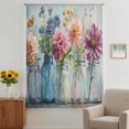 thumbnail image 3 of Spring Flowers Sheer Curtains 63 Inches Long, Farmhouse Watercolor Floral Leaves Light Filering Curtains, Breathable Simi Curtain Privacy Drapes for Living Room Bedroom Lightweight Window Treatment, 3 of 9