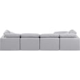 thumbnail image 3 of Meridian Furniture Indulge 129" Linen Fabric L-Shaped Modular Sectional in Gray, 3 of 10