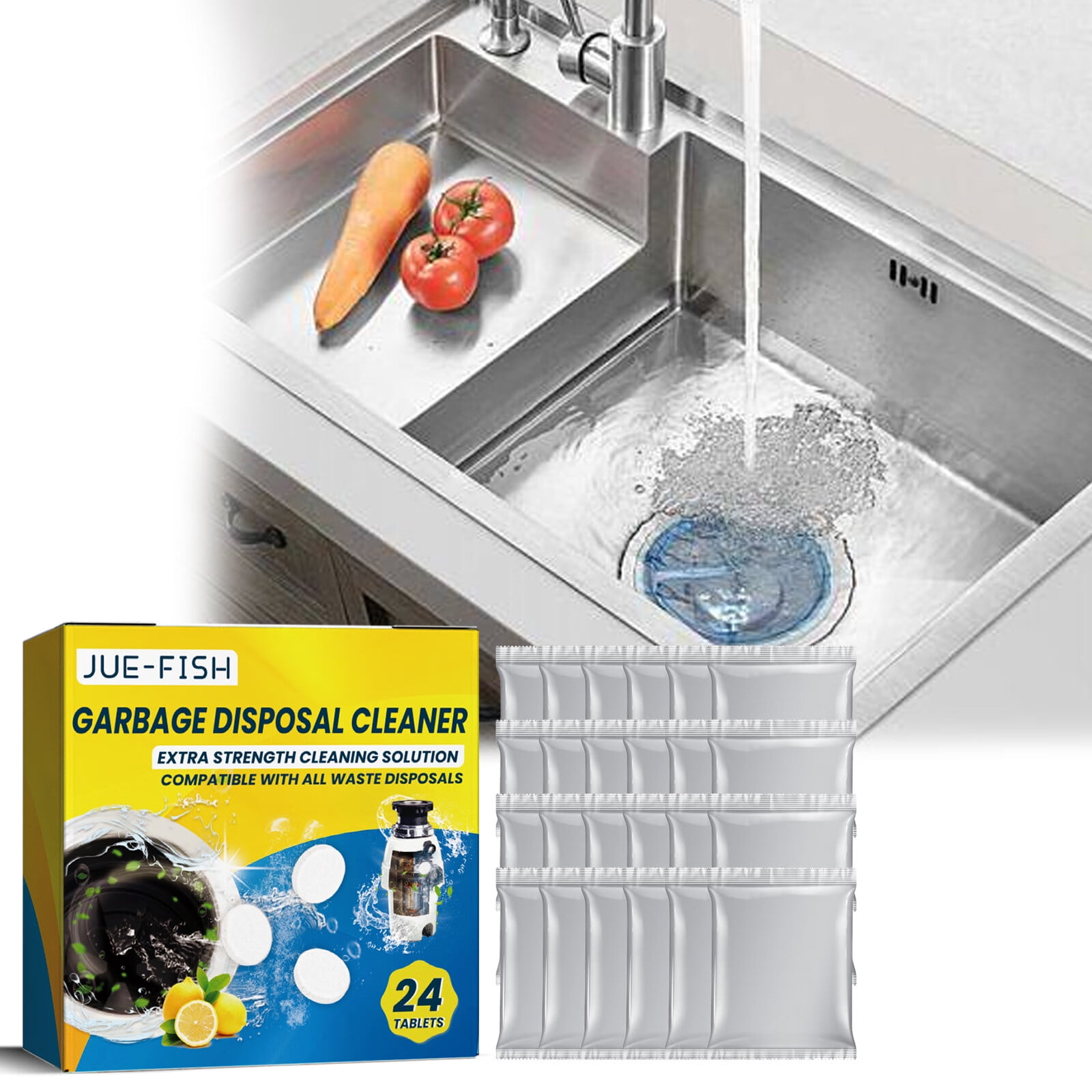 Garbage Disposal Cleaner and Deodorizer, 24 Tablets, 1 Year Supply