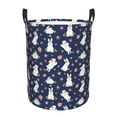thumbnail image 6 of Lsque Rabbit And Flower pattern Laundry Hamper Basket, Tall Woven Rope Hamper Basket for Clothes, Lightweight Storage Basket, Collapsible Waterproof-, 6 of 8