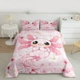 thumbnail image 2 of Castle Fairy Kawaii Flower Axolotl 3 Pieces Queen Comforter Set for Children Teens,Cherry Blossom Sakura Ultra Soft Bedding Sets,Cartoon Salamander Bedding Comforter Set,Lightweight Room Decor, 2 of 8