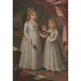 thumbnail image 2 of José Campeche y Jordán 18x24 Black Ornate Framed Double Matted Museum Art Print Titled: The Daughters of Governor Ramon De Castro (1797), 2 of 5
