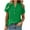 Green, variant on HomeDM Women's Button Down V Neck Short Sleeve Shirts Solid Color Work Office Casual Tops - Khaki/L