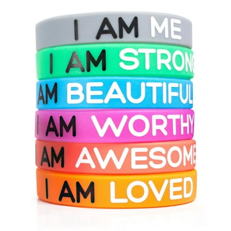 Personalized Silicone Wristbands - Solza Silicone Wristbands | 6-Piece Set Rubber Band Bracelets by, 6 Different Colors Adult Unisex Size, 8 x 0.5 Non-Toxic, Hypoallergenic