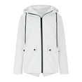 thumbnail image 6 of Lmnyox Women's Winter Rain Jacket Fleece Lined Zipper Up Hooded Long Rain Coat Waterproof Thermal Outdoor Windbreaker, 6 of 6