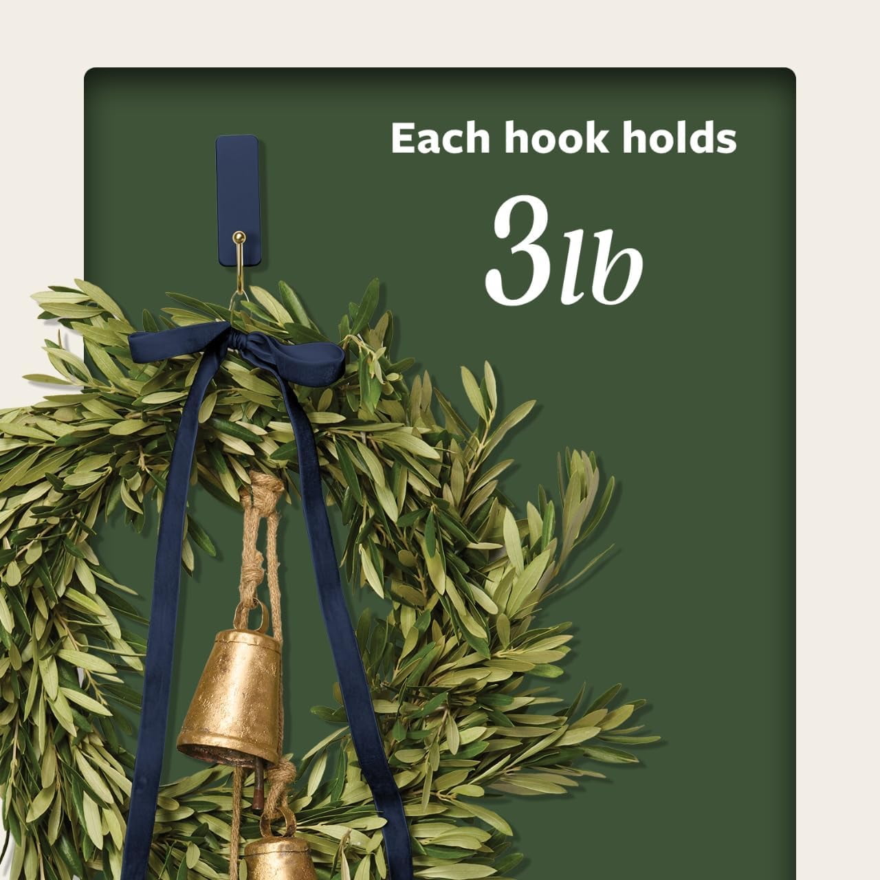 JJEAN-Medium Wire Hook, Juniper Berry, 4 Hooks, 6 Strips