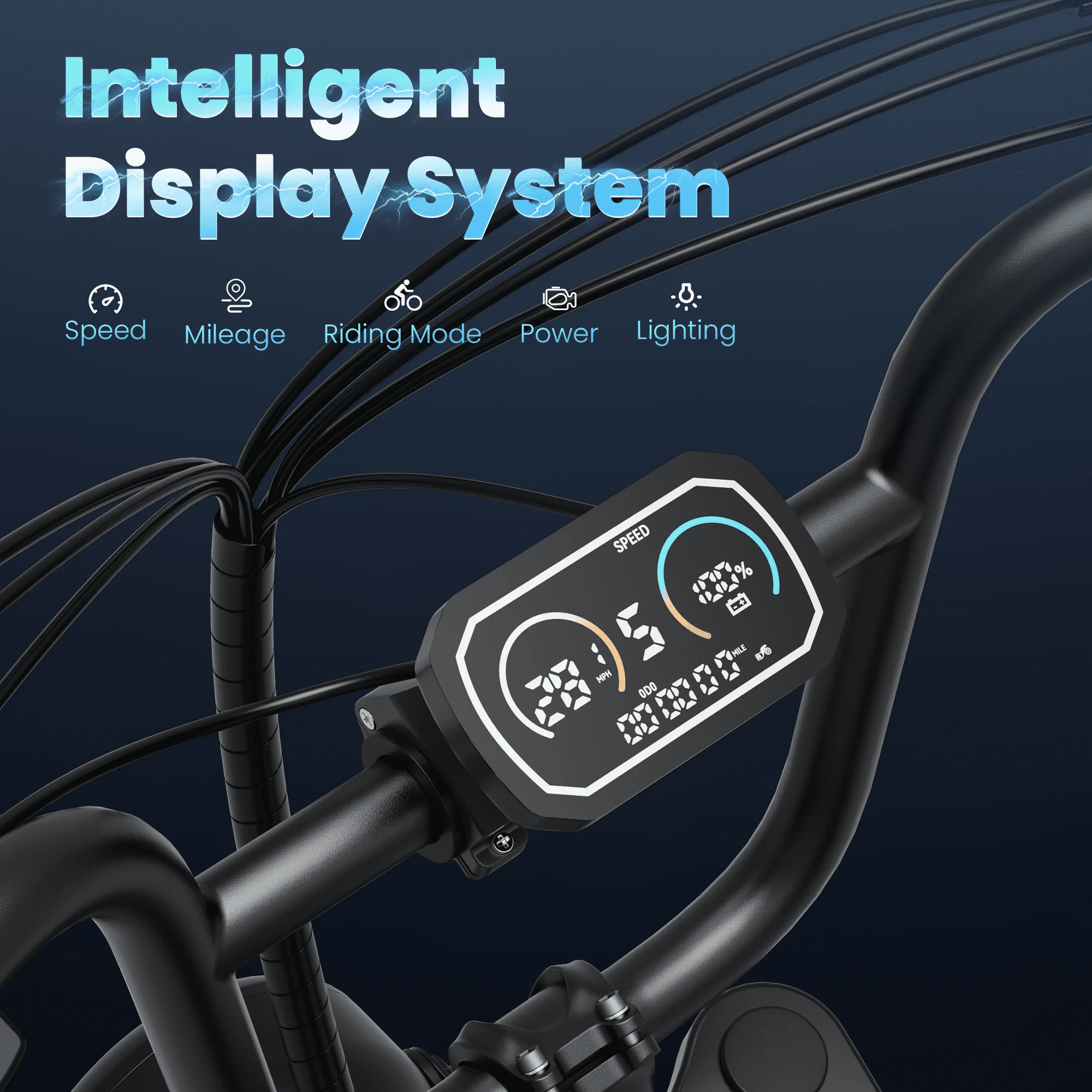 SUNTIBYE G60 Fat Tire Electric Mountain Bike for Adults 20", 1500W 7-Speed Off-road Ebike, 30MPH & 70Miles, 48V 20Ah UL2849