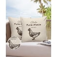 thumbnail image 6 of Pack of 2 Outdoor Pillow Covers, Chicken Farm House Waterproof Square Throw Pillowcase Cushion Decorative Pillow Covers for Couch Patio Tent, 18x18 in, 6 of 6