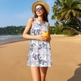 thumbnail image 3 of Lsque Autumn Leaves Pattern Summer Dresses for Women – Sleeveless T-Shirt Swing Sundress, Perfect for the Beach and Casual Days, 3 of 7
