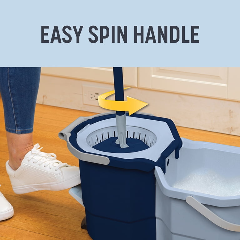 Casabella Microfiber Spin Mop, 2-Bucket System, Easy Wring with