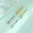 thumbnail image 6 of Snowflake Huggie Hoop Earrings for Women Crystal Cubic Zirconia Wedding Snowflake Hoops Earrings Drop Chic Hypoallergenic Studs Earring Jewelry Winter Christmas Birthday Gifts for Her, 6 of 11