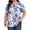 Blue Flower, variant on Plus Size Womens Floral Tunic Tops Casual Crewneck Short Sleeve Blouses for Summer