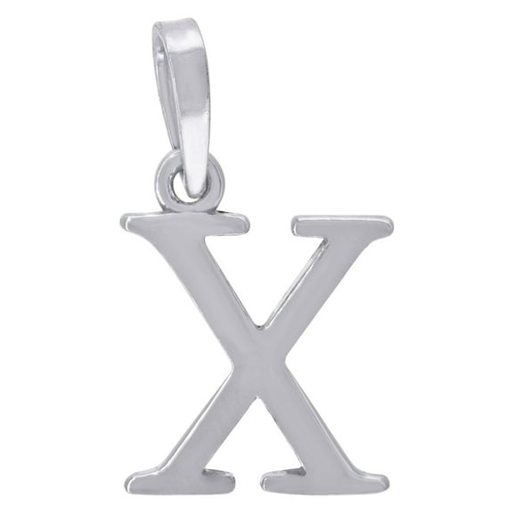 925 Sterling Silver Mens Women Letter Name Personalized Monogram Initial X Charm Pendant 20.7x11.6mm Wide Necklace for M