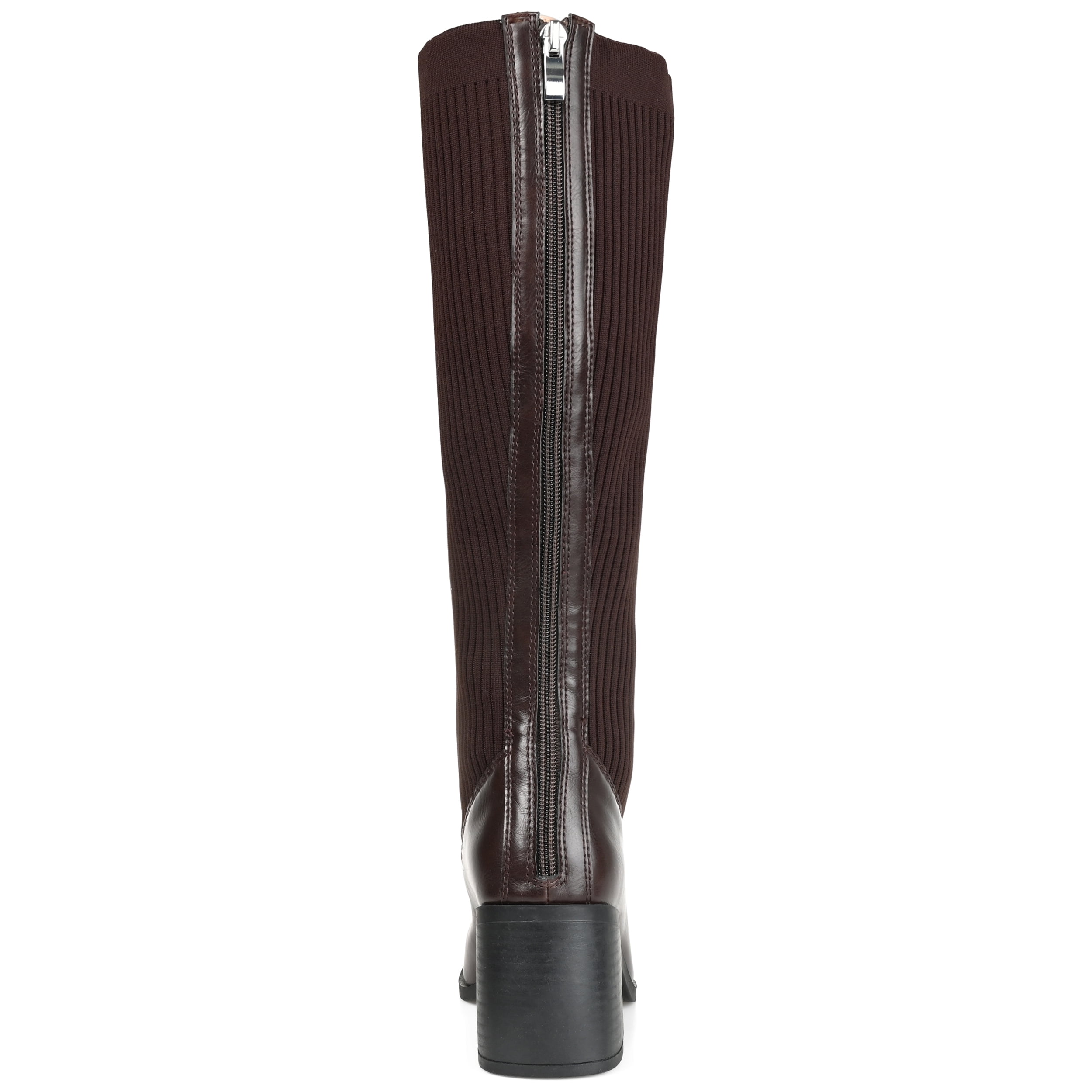 Journee Womens Winny Wide Calf Stacked Heel Knee High Boots