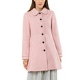 thumbnail image 1 of INSPIRE CHIC Women's Peter Pan Collar Single Breasted Winter Overcoat, 1 of 6