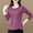 Purple, variant on Hueook Womens Tops Women Solid Color Casual Long Sleeved T-shirt Lace Yellow L