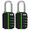 Black 2 Pack (Luminous Trim), variant on 2 Pack Glow in The Dark Luggage Locks, 4 Digit Resettable Combination Lock, Zinc Alloy Heavy Duty Padlock for Suitcase Backpack Gym Locker Travel Toolbox