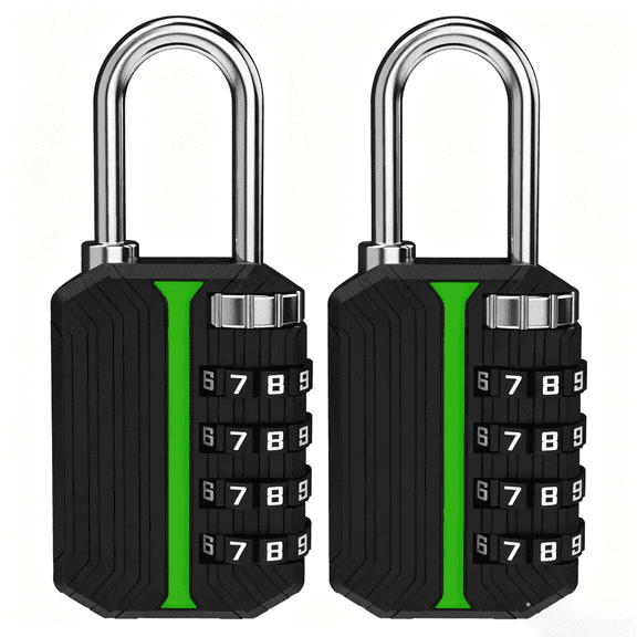 2 Pack Glow in The Dark Luggage Locks, 4 Digit Resettable Combination Lock, Zinc Alloy Heavy Duty Padlock for Suitcase Backpack Gym Locker Travel Toolbox