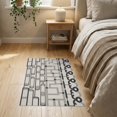 thumbnail image 3 of ODIKA 2'x3' Gray Bone Modern Geometric Abstract Washable Doormat Contemporary Mid Century Modernist Pattern for Entryway, Kitchen, Laundry Room, Non-Slip, Low Pile, 3 of 7