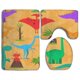 thumbnail image 1 of ABPHQTO Dinosaurios Juego de alfombras de baño de 3 piezas Alfombra de baño Alfombra de contorno y tapa de inodoro ABPHQTO Cont-CHAPPLE-29152, 1 of 2