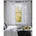 thumbnail image 3 of Floral Patterns Sheer Curtains 39 Inch Length 2 Panels Set for Living Room/Bedroom, Silver White Flowers Leaves Aesthetic Kitchen Curtains Grommet Semi-Sheer Curtains Window Treatments 27.5"x39"x2, 3 of 7