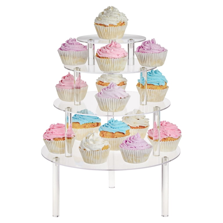 Cupcake / Donut Stand 4 Tier Rustic / Modern (Tower Holder) 50 Cupcakes 100 Donuts Wedding Birthday Shower Anniversary Party Pastries - Wood