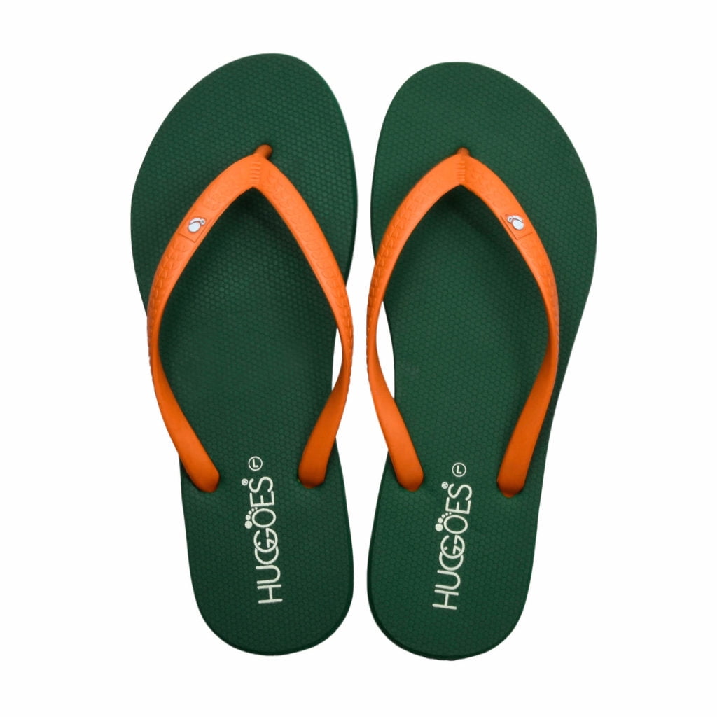 orange flip flops womens