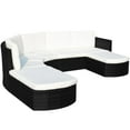thumbnail image 2 of vidaXL 4 Piece Garden Lounge Set with Cushions Poly Rattan Black, 2 of 4