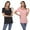 Black/Rose, variant on Women's 2 Pack Black Crisscross Short Sleeve Top