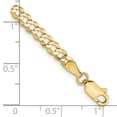 thumbnail image 2 of 14k Yellow Gold Bracelet Chain Styles Curb Women's 3.7 mm 8 in Lightweight Flat Cuban with Lobster Clasp, 2 of 2