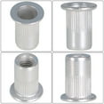 thumbnail image 5 of findmall 100 Pcs M6 Aluminum Flat Head Rivet Nut Insert Nutsert Silver Tone, 5 of 6