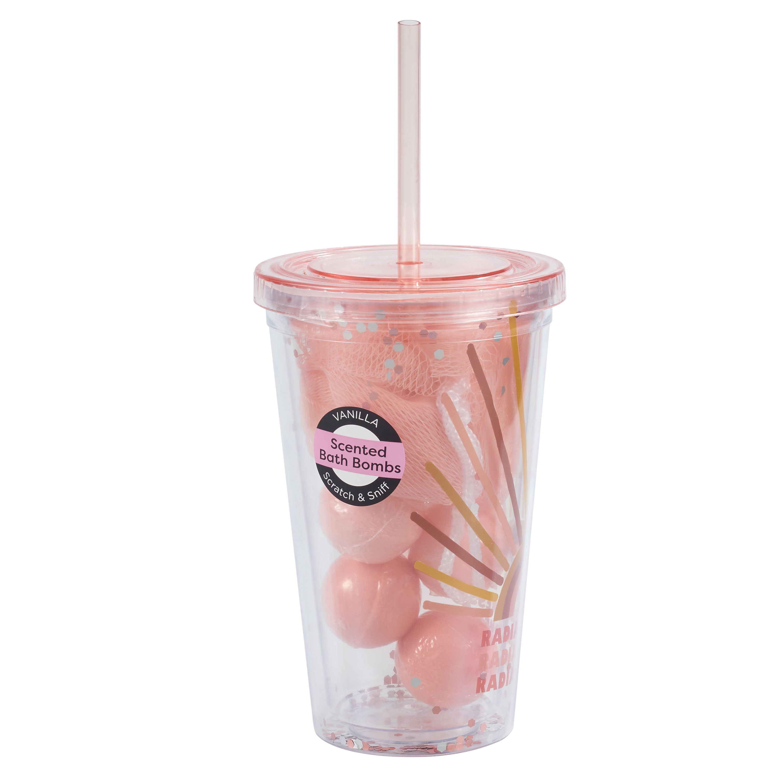 U Style Insulated Tumbler with Scented Bath Bombs and Loofah, Radiate Kindness