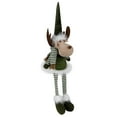 thumbnail image 5 of Northlight Dangling Striped Legs Sitting Moose Christmas Figure - 20" - Green and White, 5 of 6