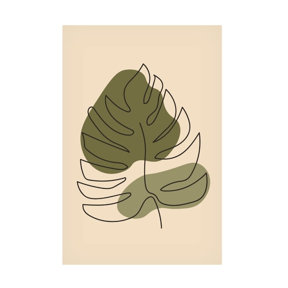 Trademark Fine Art jay stanley Abstract One Line Leaf Drawing Ii Canvas Wall Art