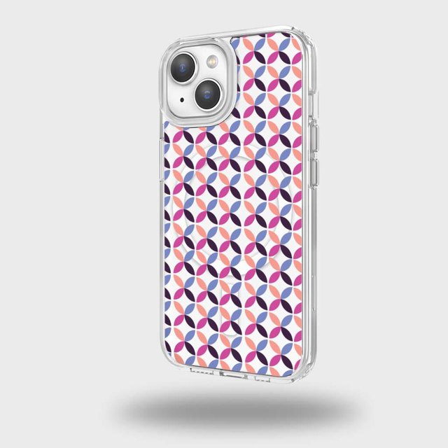 Étui Transparente iPhone 15 - Design Pétale Céleste Rose