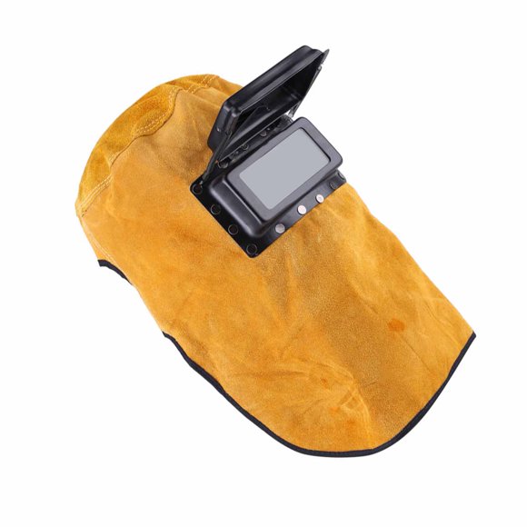 Welding Helmet Mask, Leather Welder Hood Protection Mask with Flip Open Lens, Heat Resistant, Breathable, Welder Work Cap, for Torch Metalworking Carve