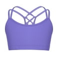 thumbnail image 2 of inlzdz Girls Ballet Dance Crop Tops Criss Cross Tank Tops Workout Yoga Exercise Sports Bra Lavender 14, 2 of 7