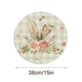 thumbnail image 7 of KCEHTA Easter Placemats Set of 4 Round Bunny Rabbit Floral Spring Placemats for Kitchen Dining Table, 7 of 7