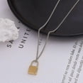 thumbnail image 2 of 18k Gold Plated Padlock Necklace Letter Necklaces For Women Minimalist, 2 of 3