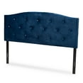 thumbnail image 2 of Baxton Studio Leone Modern and Contemporary Navy Blue Velvet Fabric Upholstered Queen Size Headboard, 2 of 8