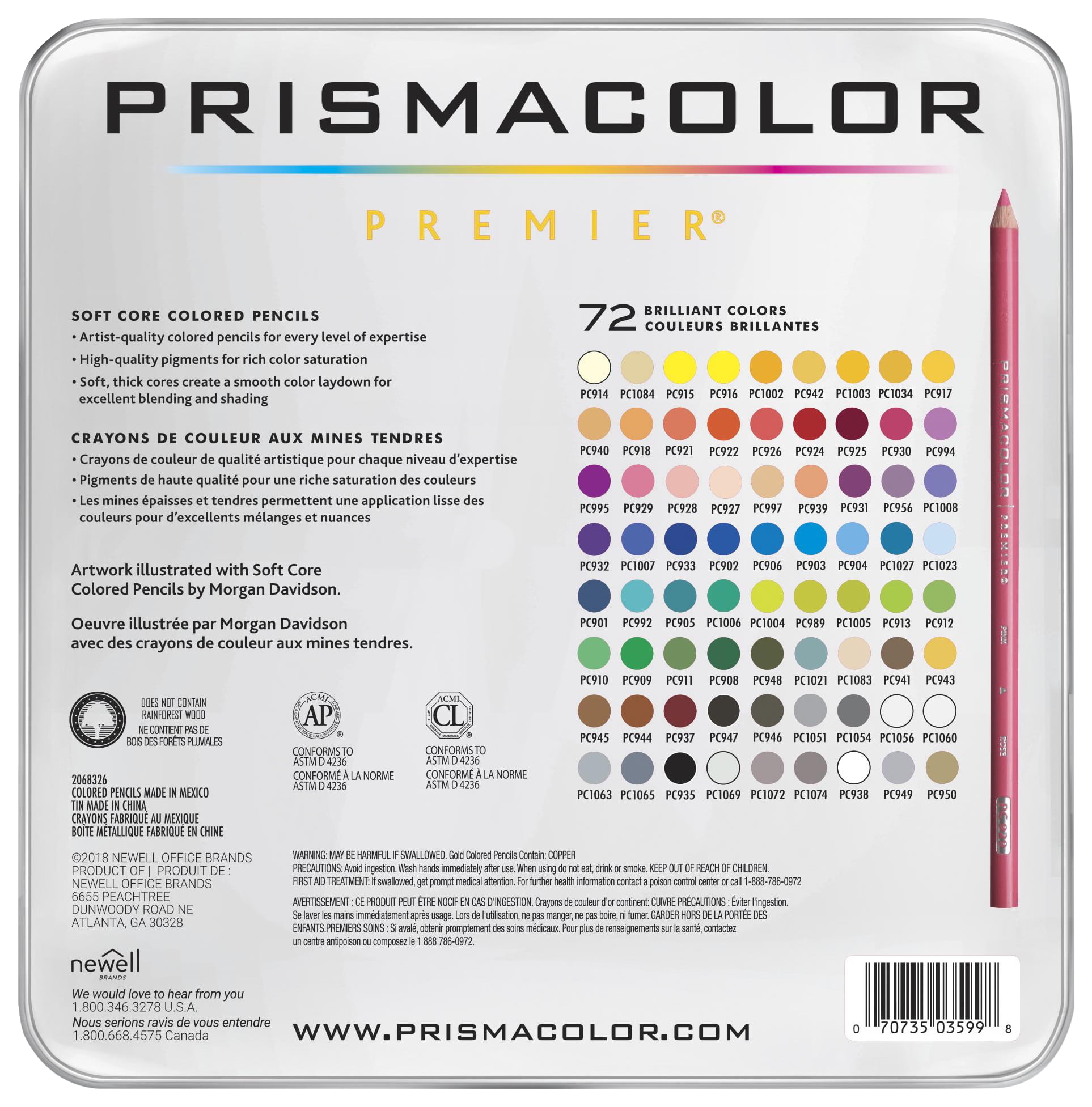 Prismacolor Premier 150 Swatch Chart Bundle DIY Colored Pencil