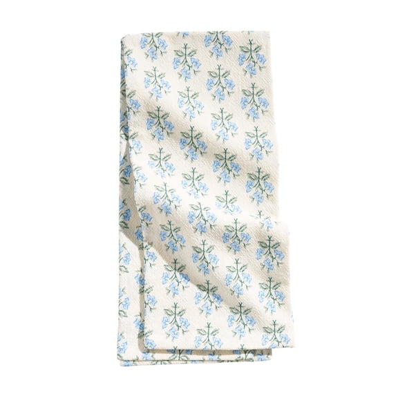 Beautiful Home by Drew Barrymore Hydrangea Trellis Ditsy Flour Sack Towel, 1 Piece, Blue, 18" x 28"