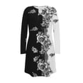 thumbnail image 3 of FcBaudy Longues Robe à Manches à Col Rond Robe à Manches Longues pour Femmes avec Col Rond Robe Courte à Imprimé Ajouré Robe pour Femmes, 3 of 4