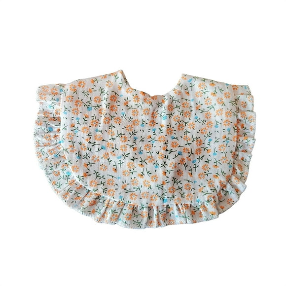 Gauze Bib for Babies, Soft Breathable Cotton Fabric, Ruffled Edge Design, 9.45 in x 11.81 in Size, Reusable Burping Towel, Fits Newborn to 3 Years
