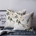 thumbnail image 2 of Vintage Floral Spring 16x16 Pillow Covers Set of 2, Farmhouse Botanical White Flowers Throw Pillow Covers Decorative Couch Cushion Case, Microfiber Square Pillowcases for Bedroom Car Living Room, 2 of 7