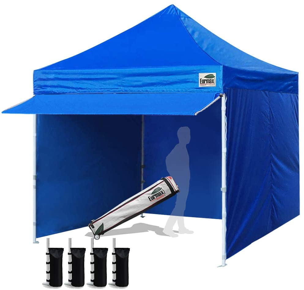 Eurmax 10x10 Ez Pop up Canopy Screen Houses Shelter Commercial Tent with Mesh Wa 