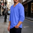 thumbnail image 4 of yillto Mens Big and Tall Tshirts Long Sleeve V Neck Basic tee Summer Casual Plain Loose Shirts S-5XL, 4 of 6